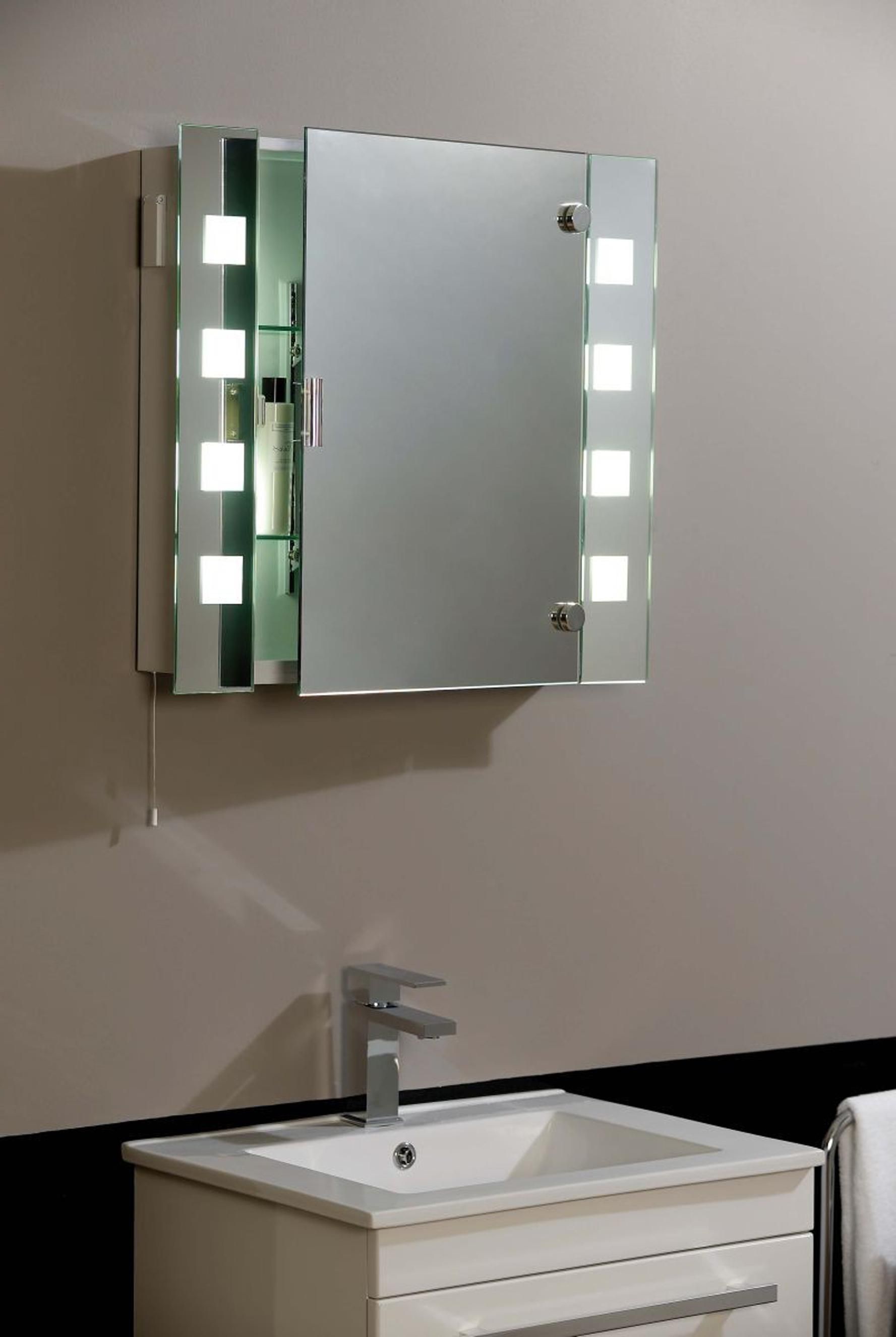 White Medicine Cabinet With Mirror And Lights | Roselawnlutheran For Bathroom Vanity Mirrors With Medicine Cabinet (Photo 17 of 20)