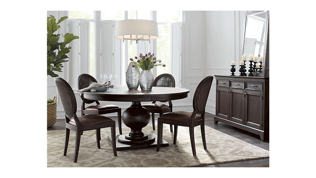 Winnetka 60" Round Dark Mahogany Extendable Dining Table | Crate For Most Recent Round Extending Dining Tables Sets (View 14 of 20)