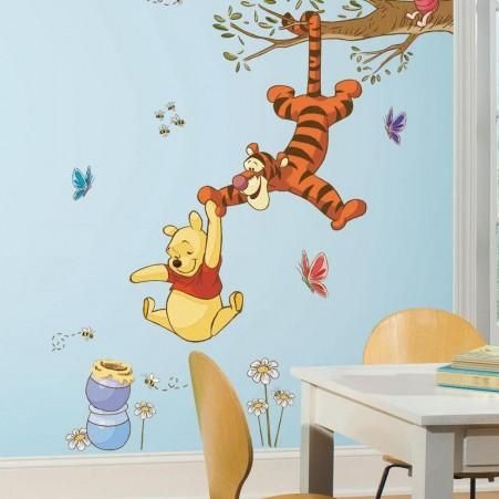 Winnie The Pooh Swinging For Honey Giant Wall Decals | Roommates Intended For Winnie The Pooh Wall Decor (View 1 of 20)