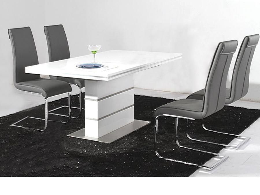 Wonderful White Gloss Dining Table And Chairs Black High Gloss With Most Current White High Gloss Dining Chairs (View 20 of 20)