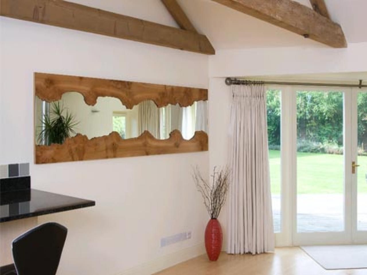 Wooden Bookcases With Glass Doors, Natural Wood Framed Mirror Wood Inside Natural Wood Framed Mirrors (View 10 of 20)