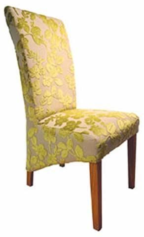 Yellow Damask Fully Upholstered Dining Chair With Drop Skirt And Intended For Most Up To Date Fabric Covered Dining Chairs (View 20 of 20)