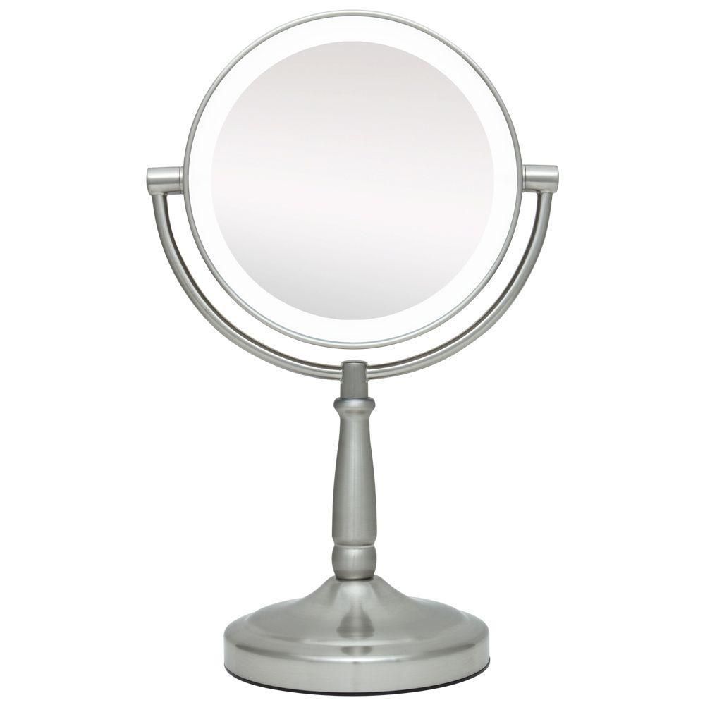 Zadro 9 In. X 14 In. Led Lighted Cordless Round 1X/10X Magnified With Magnified Vanity Mirrors (Photo 8 of 20)