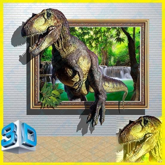 3D Dinosaur 2 Wall Stickers Park Home Decoration Diy Shopping Mall Inside 3D Dinosaur Wall Art Decor (View 6 of 20)