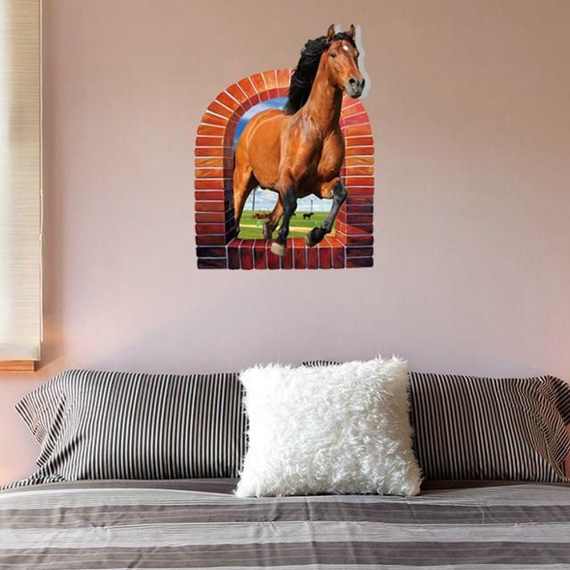 3D Horse Wall Stickers 60X90Cm Pvc Removable Decorative Wall Regarding 3D Horse Wall Art (View 9 of 20)