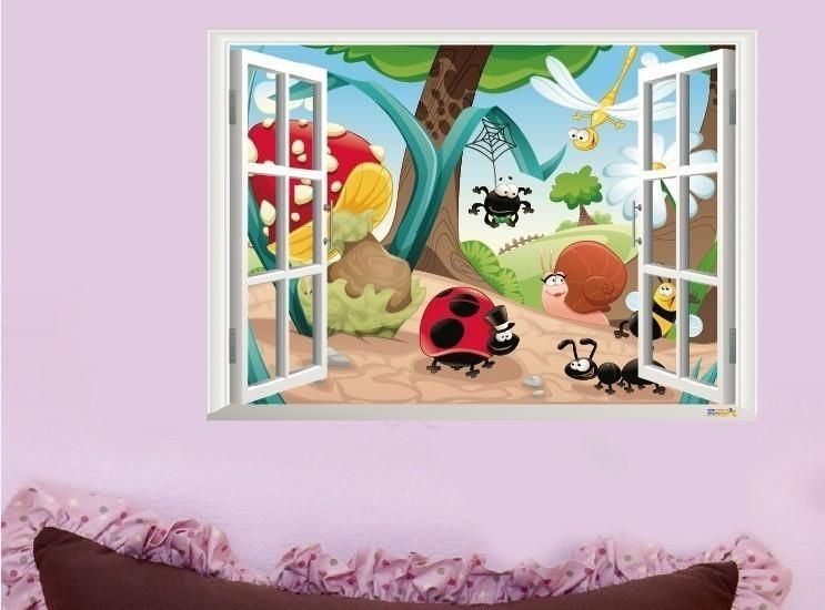 3D Insects Family Nursery Wall Sticker Decal Intended For 3D Wall Art For Baby Nursery (View 3 of 20)