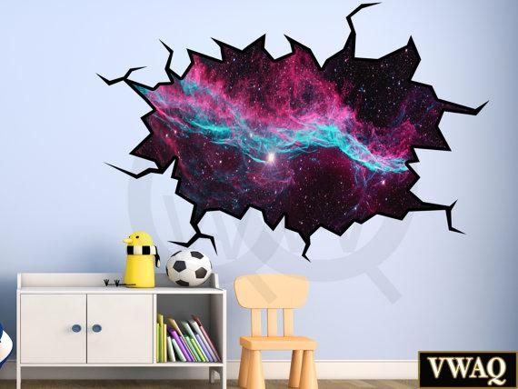 3D Wall Art Outer Space 3D Galaxy Wall Decor Vinyl Wall For Space 3D Vinyl Wall Art (View 2 of 20)