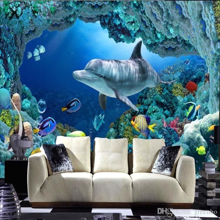 3D Wall Art Wallpaper Avec 3D Mural Underwater World Cute Fish Within Fish 3D Wall Art (View 11 of 20)