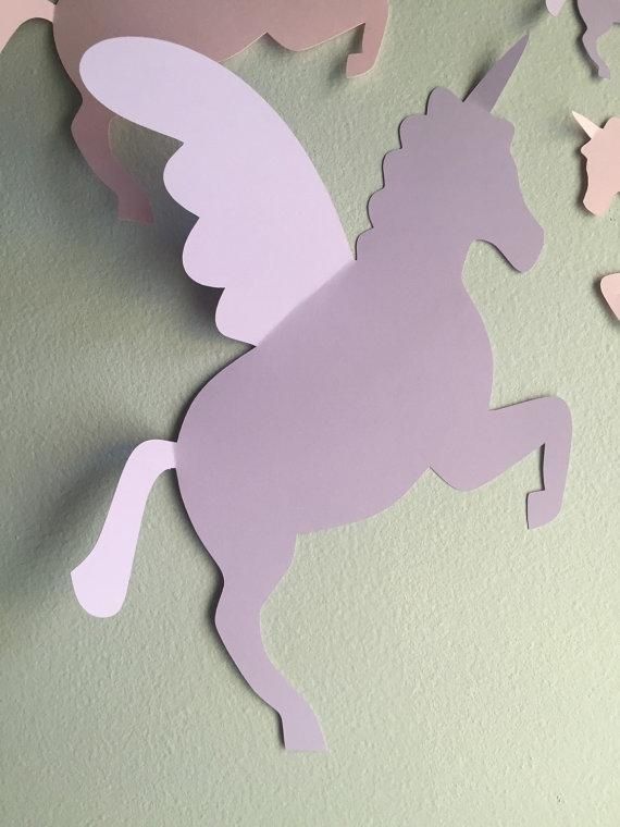 5 Paper Unicorn Wall Art 3D Unicorn Wall Decal Unicorns With 3D Unicorn Wall Art (Photo 5 of 20)