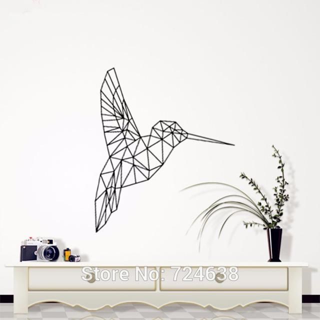 Birds Geometric Decorative Wall Art , Geometric Animals Kingfisher For 3D Visual Wall Art (Photo 7 of 20)