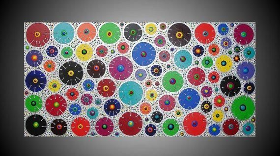 Colorful Circle Painting Wall Art Decoration Abstract Painting In Circles 3D Wall Art (Photo 20 of 20)