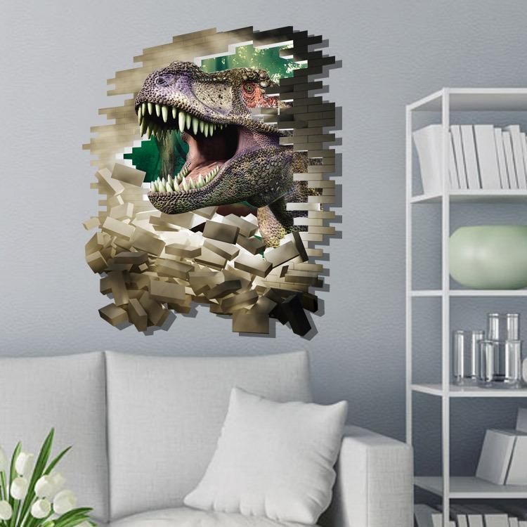 Creative Cartoon Wall Stick Dinosaurs 3D Wall Stickers Living Room Regarding Dinosaurs 3D Wall Art (View 17 of 20)