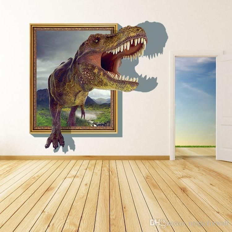 New Arrival 3D Cartoon Dinosaur Out Of The Frame Wall Decor Regarding 3D Dinosaur Wall Art Decor (View 5 of 20)