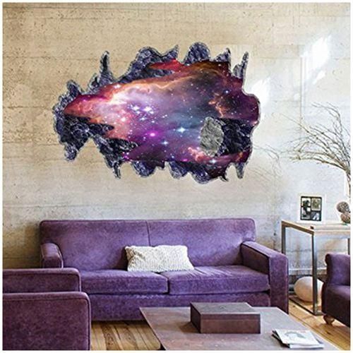 Online Shop 3D Outer Space Galaxy Meteorites Wall Stickers Regarding Space 3D Vinyl Wall Art (Photo 6 of 20)