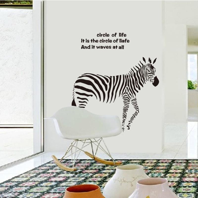 Zebra Wall Art Decals For Living Room Bedroom 3D Wallpapers On For Zebra 3D Wall Art (Photo 9 of 20)