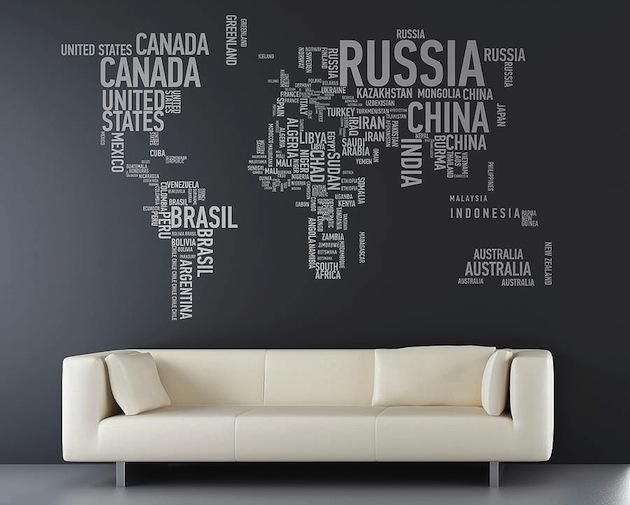 17 Cool Ideas For World Map Wall Art – Live Diy Ideas Intended For Worldmap Wall Art (View 12 of 20)