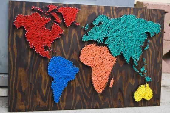 17 Cool Ideas For World Map Wall Art – Live Diy Ideas Throughout Map Wall Artwork (Photo 17 of 20)