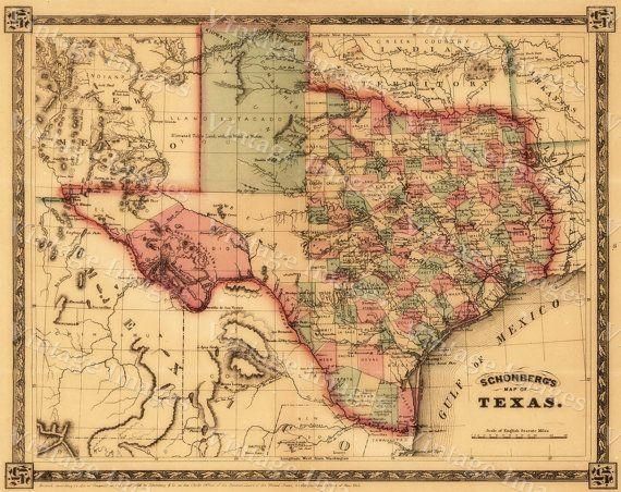 23 Best Texas Images On Pinterest | Antique Maps, Old Maps And In Texas Map Wall Art (View 3 of 20)