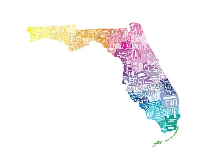 33 Best State Project Images On Pinterest | Map Art, Art Print And Throughout Florida Map Wall Art (Photo 2 of 20)