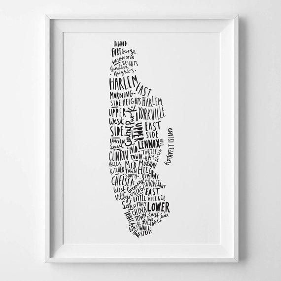 8X10 New York Print Map Of New York Ny Poster New For Nyc Map Wall Art (Photo 1 of 20)