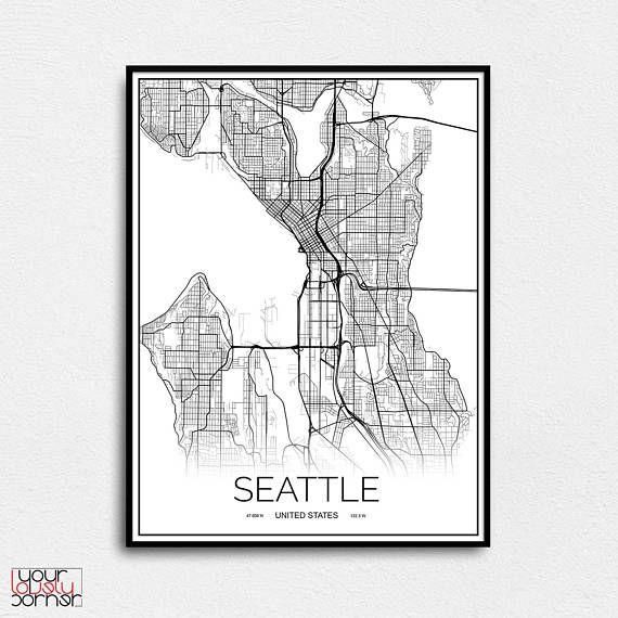 Best 25+ Seattle Map Ideas On Pinterest | Seattle Street, Seattle Throughout Seattle Map Wall Art (View 6 of 20)