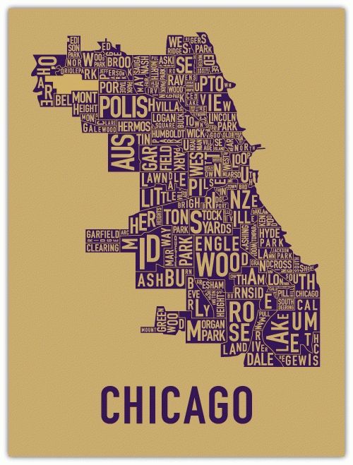 Chicago Map Art Regarding Chicago Map Wall Art (Photo 5 of 20)