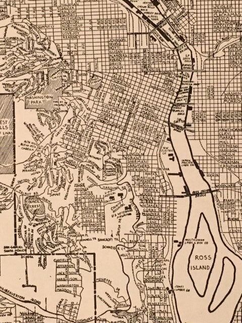 City Of Portland Map / Antique Map Of Portland Oregon / For Portland Map Wall Art (Photo 14 of 20)