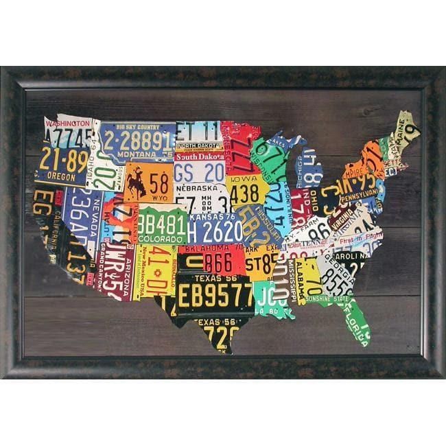 Foster, 'usa Map' Hand Embellished Framed Wall Art – Free Shipping Within Usa Map Wall Art (Photo 2 of 20)