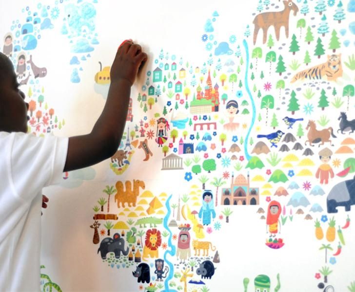 Inspiring Modern Children's Space Via Pinterest – Project Nursery Inside Kids World Map Wall Art (Photo 9 of 20)