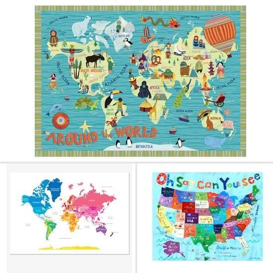 Map Themed Wall Art For Kids' Rooms | Popsugar Moms With World Map Wall Art For Kids (View 11 of 20)