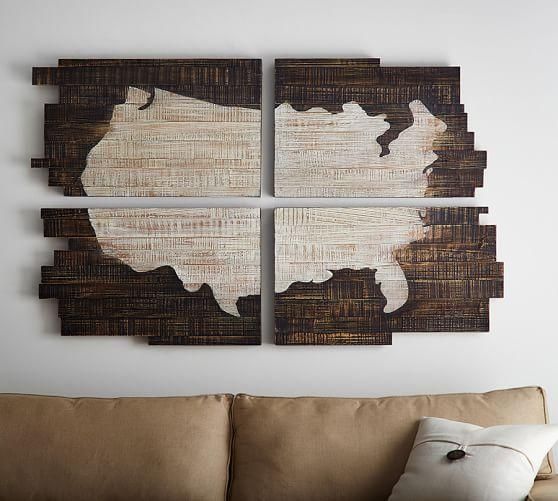 Planked Usa Wall Art Panels | Pottery Barn Throughout Usa Map Wall Art (View 13 of 20)