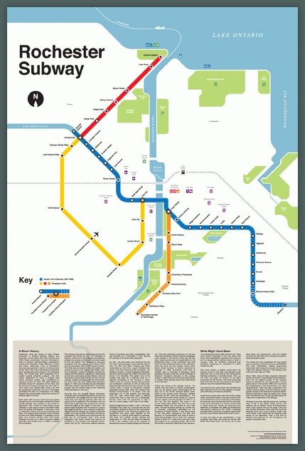 Rochester Subway : Modern Rochester Subway Map [ 24" X 36" Poster ] For New York Subway Map Wall Art (View 17 of 20)