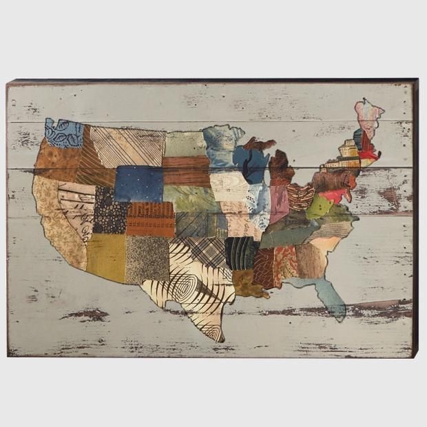 Rustic Usa Map Wall Art | Antique Farmhouse For Usa Map Wall Art (View 18 of 20)
