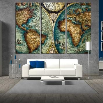 Shop Antique Map Print On Wanelo With Regard To Canvas Map Wall Art (View 9 of 20)