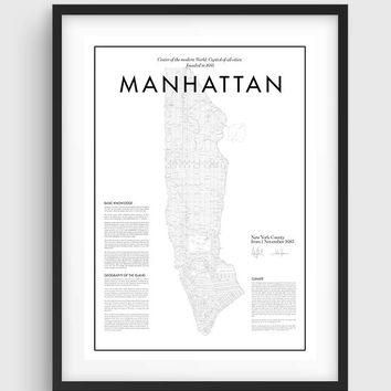 Shop Manhattan Map Print On Wanelo Inside Manhattan Map Wall Art (Photo 4 of 20)
