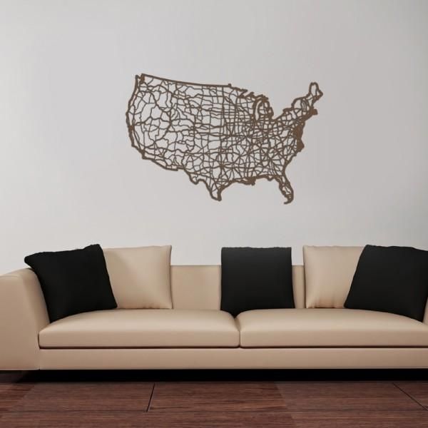 Usa Map Wooden Wall Artcut Maps – Rosenberryrooms For Usa Map Wall Art (View 7 of 20)