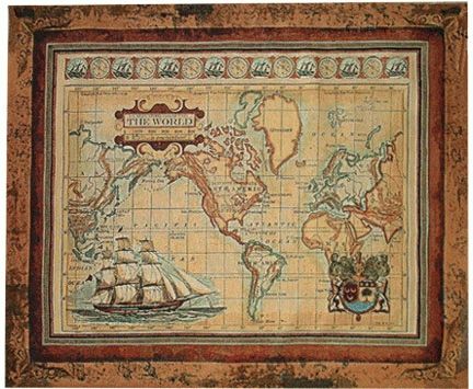 World Map Tapestry, Antique Map Tapestry (View 18 of 20)