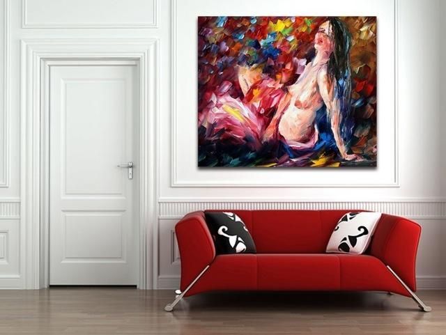 100% Handpainted Nude Girl Painting Palette Knife Oil Painting For Abstract Body Wall Art (Photo 14 of 20)