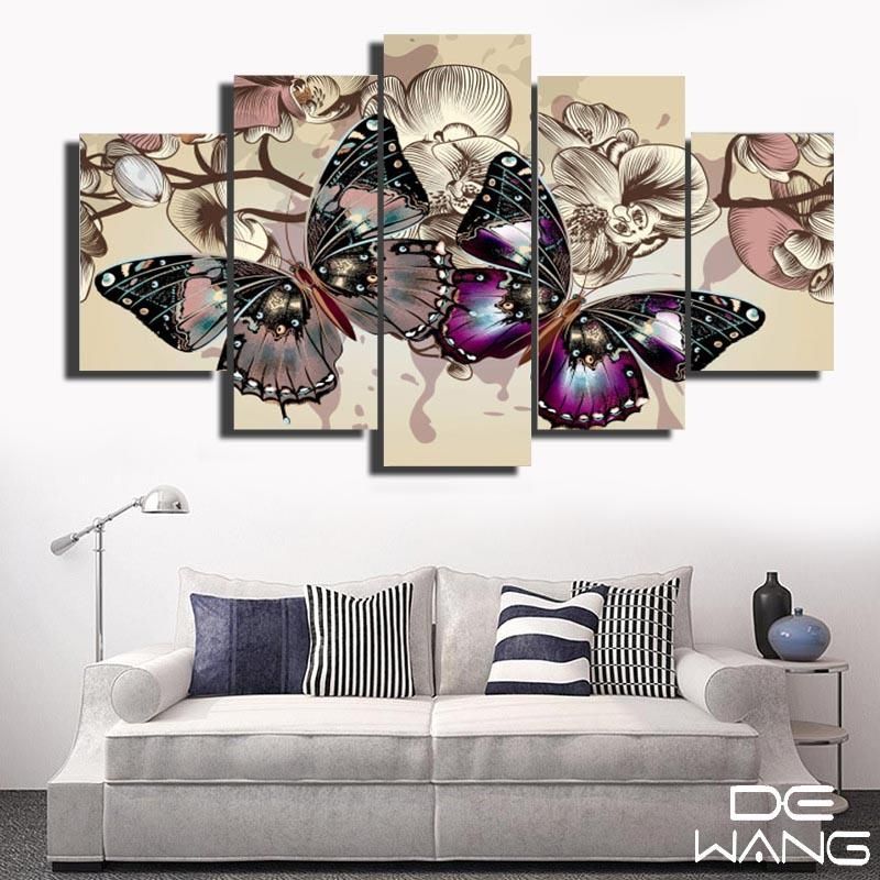 Abstract Butterfly Wall Canvas Art Painting – Canvas Store Throughout Abstract Butterfly Wall Art (Photo 6 of 20)