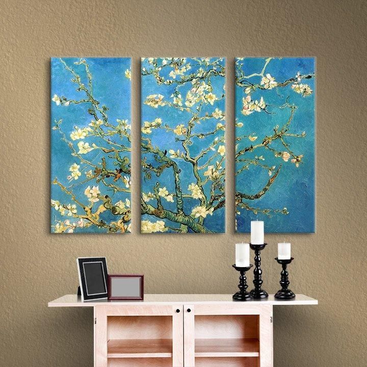Bloomsbury Market 'almond Blossom'vincent Van Gogh 3 Piece Intended For Vincent Van Gogh Multi Piece Wall Art (View 3 of 20)