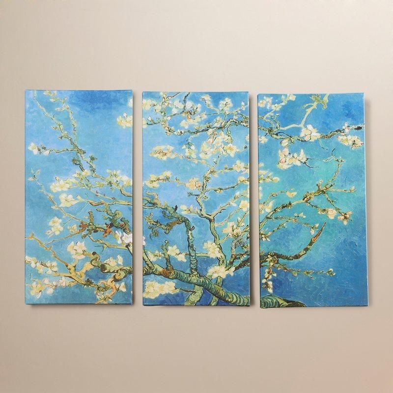 Bloomsbury Market 'almond Blossom'vincent Van Gogh 3 Piece Regarding Vincent Van Gogh Multi Piece Wall Art (Photo 7 of 20)