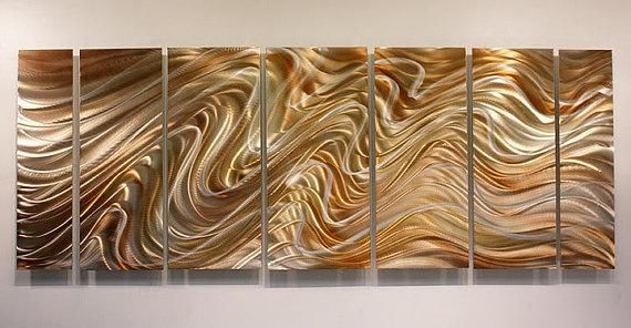 Copper & Silver Abstract Metal Wall Art Large Handmade Metal In Abstract Copper Wall Art (View 2 of 20)