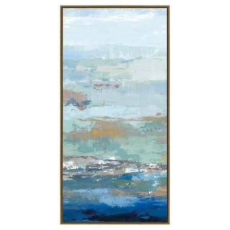 Embellished Canvas Abstract Art In Blue And Brown Abstract Wall Art (Photo 19 of 20)