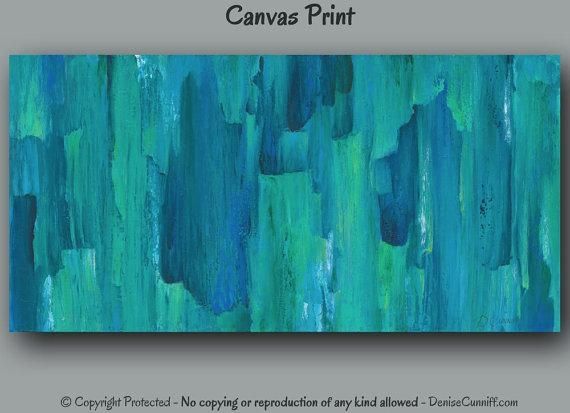Large Abstract Canvas Wall Art Print Turquoise Teal Home For Blue Green Abstract Wall Art (View 11 of 20)