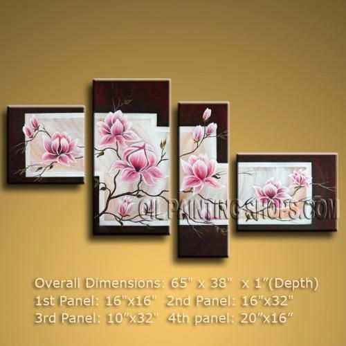 Large Abstract Floral Oil Painting Tulip Flower Contemporary For Abstract Floral Wall Art (View 13 of 20)