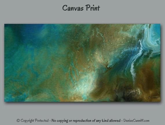 Large Abstract Painting, Giclee Canvas Print, Wall Art, Teal Blue Inside Blue Green Abstract Wall Art (View 10 of 20)