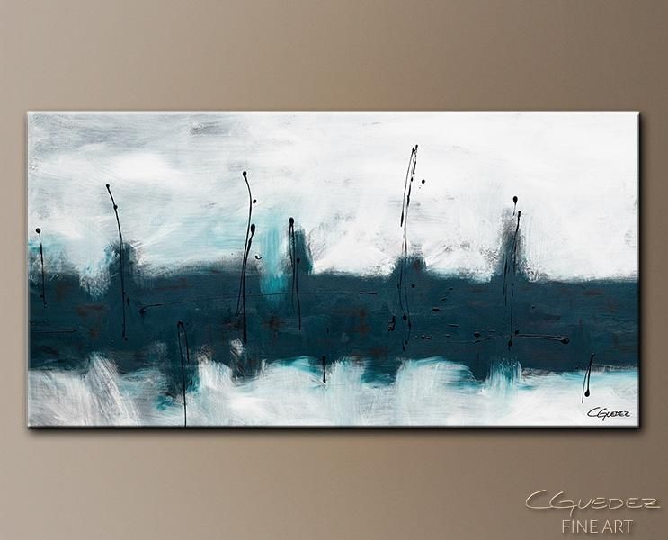 Oversized Abstract Wall Art – Blue Harbour – Huge Large Original With Blue Abstract Wall Art (View 1 of 20)