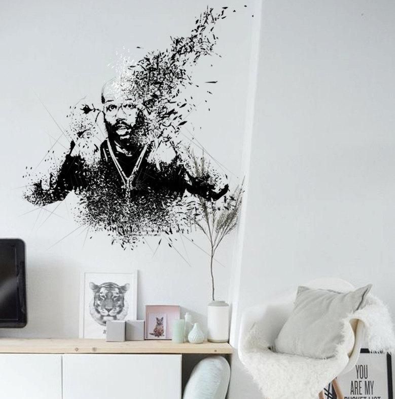 V Miller Wall Decal, Von Miller Peel And Stick Poster, Von Miller With Abstract Art Wall Decal (View 20 of 20)