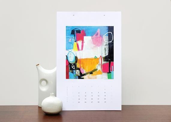 Wall Calendar Colorful 2018 Calendar Art Calendar Abstract Throughout Abstract Calendar Art Wall (Photo 5 of 20)
