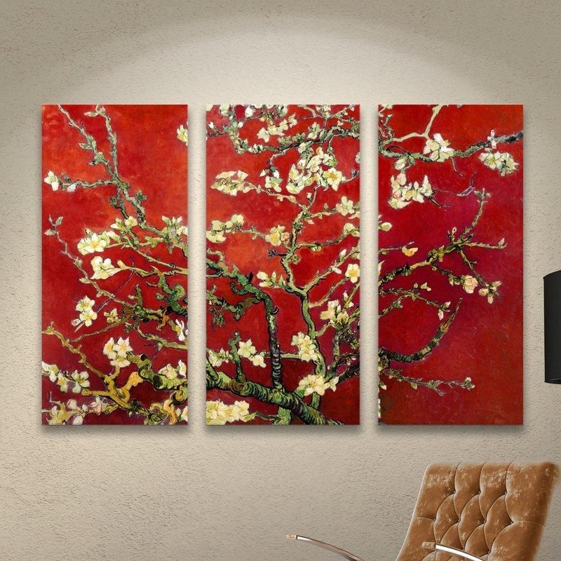 World Menagerie 'interpretation In Red Almond Blossom'vincent Inside Vincent Van Gogh Multi Piece Wall Art (Photo 20 of 20)